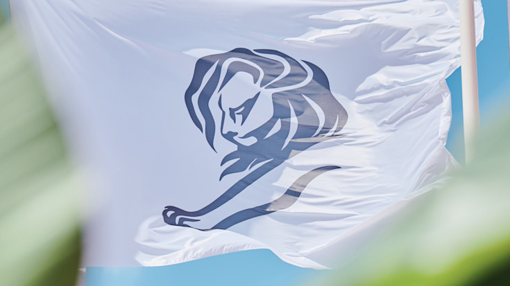 Cannes Lions flag blows in the wind