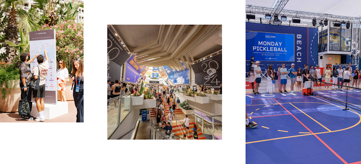 A gallery featuring partnership opportunities at Cannes Lions.