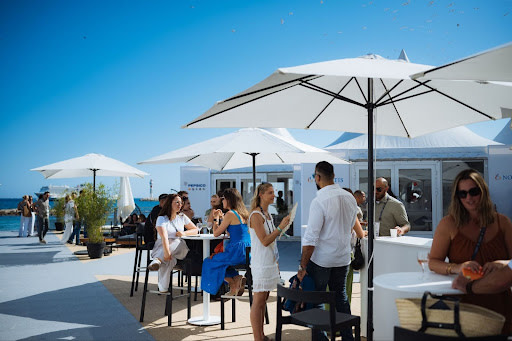 People network outside in the Brand Village at Cannes Lions.