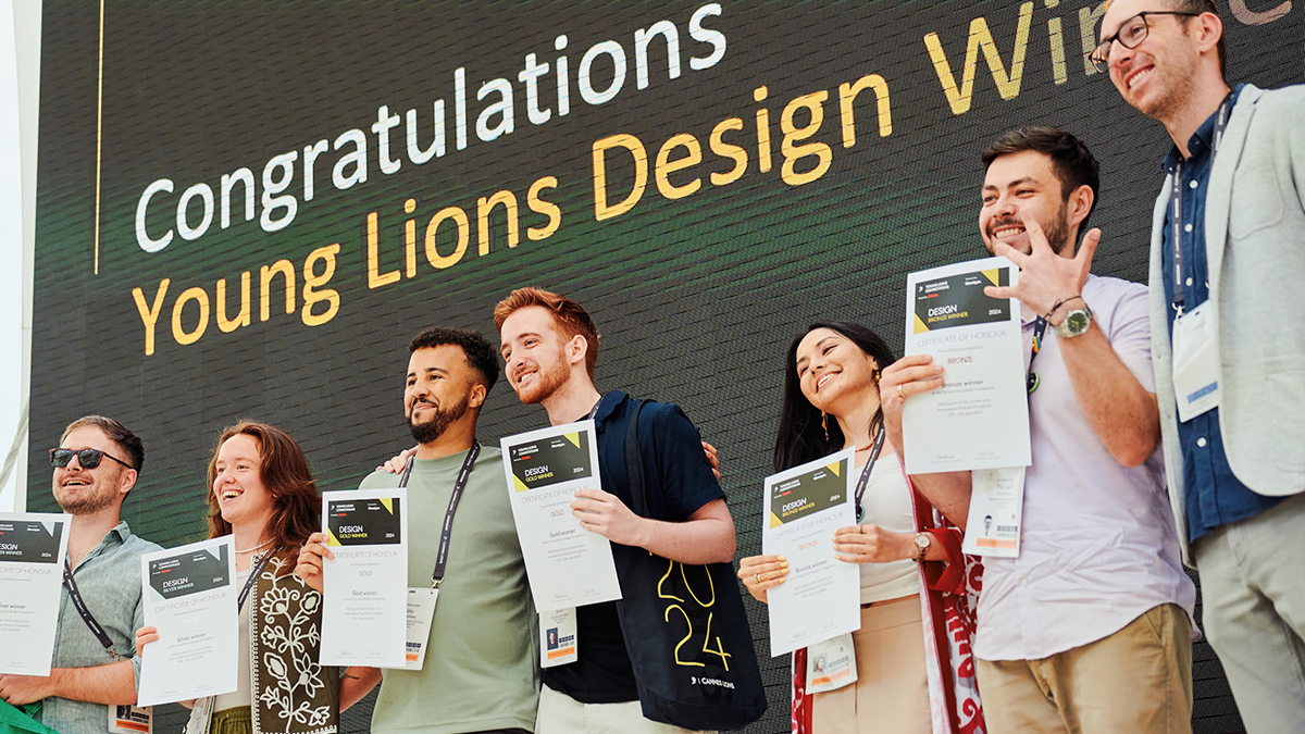 A group of Young Lions winners with their certificates